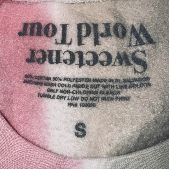 Ariana Grande SM Sweetener World Tour Two Tone Tie Dye Thank U Sweet Sweatshirt - Picture 6 of 6